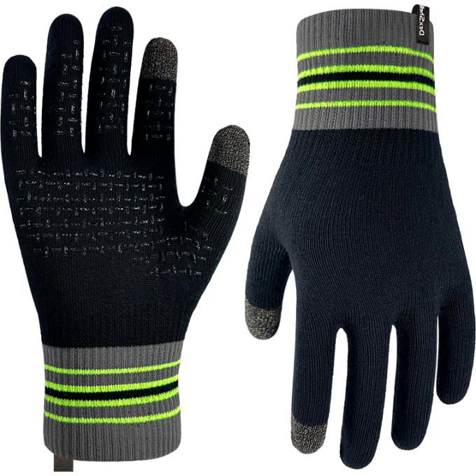 Водонепроницаемые перчатки DEXSHELL ULTRA THIN RUNNING GLOVES черный/серый/зеленый XL DG12603BYSXL